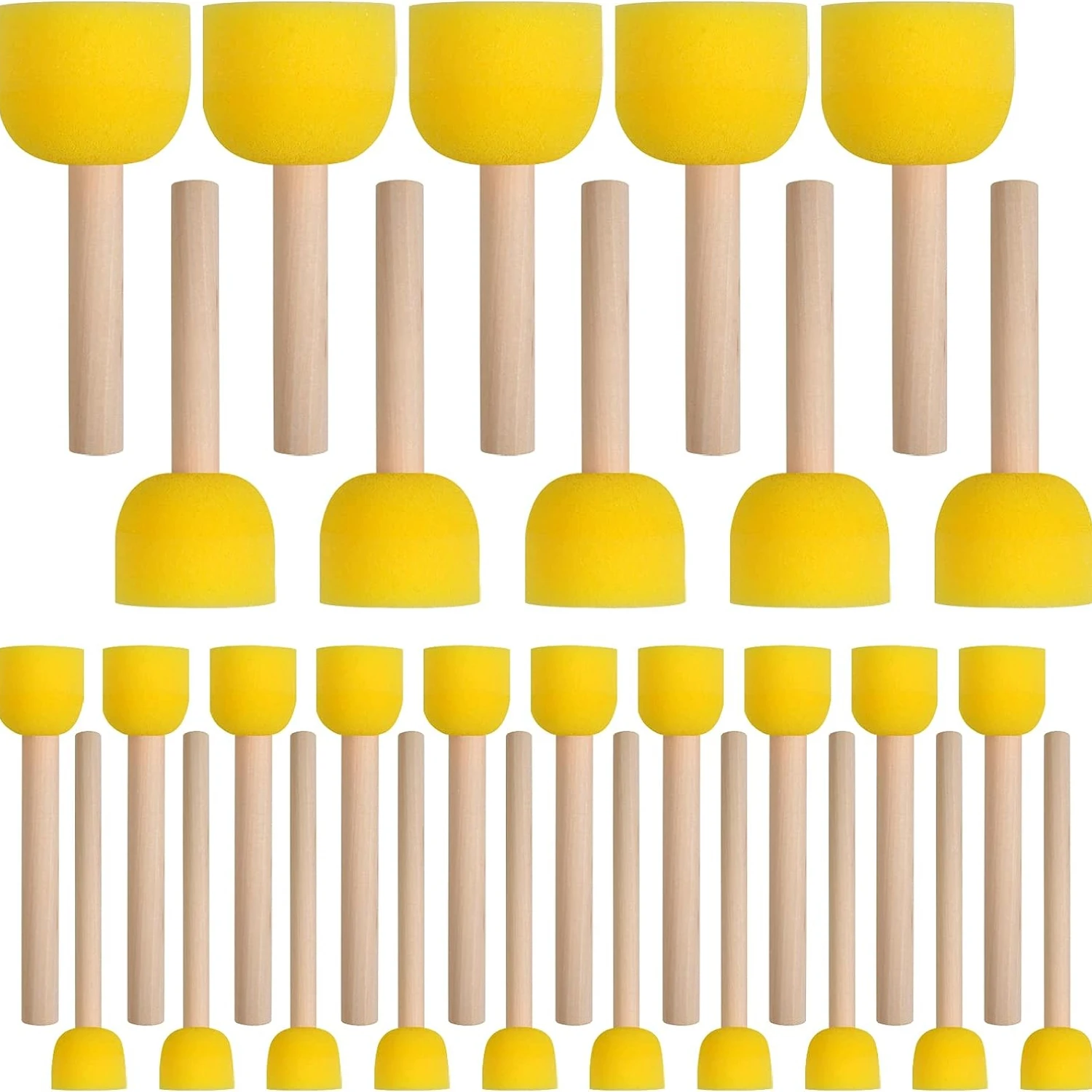 Juego de 30 piezas de pinceles de esponja redondos para pintar, esponjas de pintura acrílica, herramientas de pintura artesanal (4 tamaños)