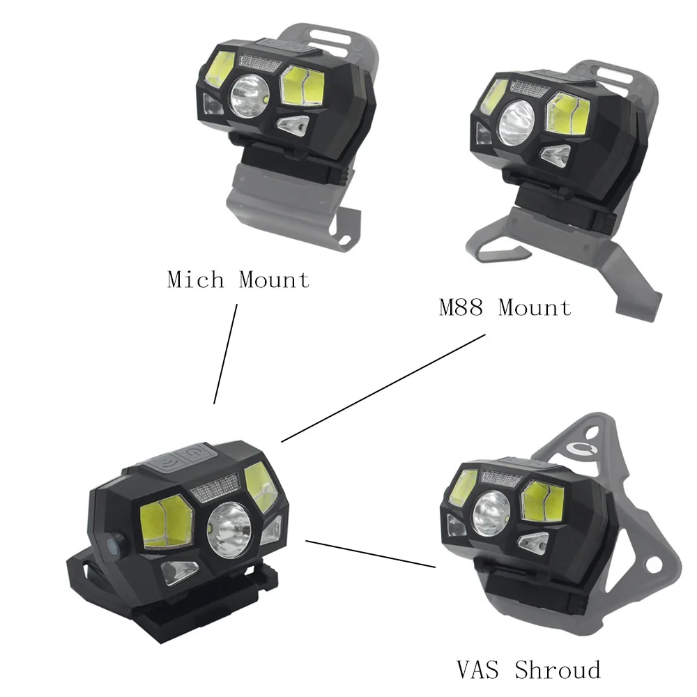 VULPO nuevo casco táctico FAST MICH luz de señal Sensor faro carga USB luz impermeable caza pesca faro
