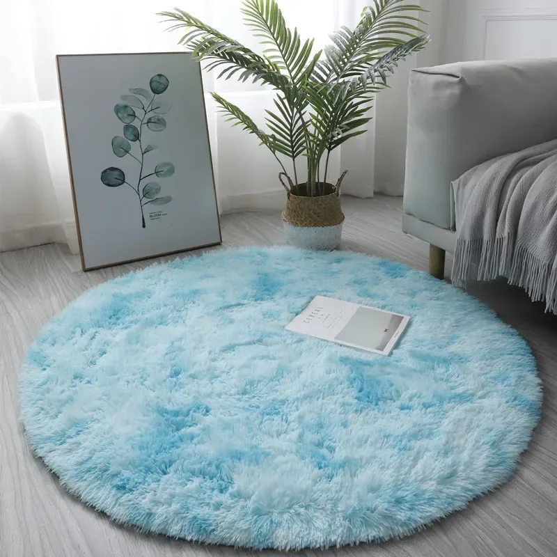 Tappeto rotondo in peluche ultra morbido: soffice tappeto bianco per soggiorno, decorazioni per la casa e camera da letto, camera da letto e cameretta dei bambini