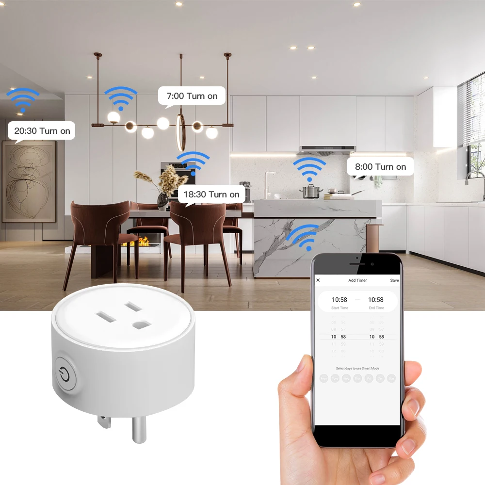 Tuya Wifi Smart Plug EUA Soquete Interruptor Sem Fio Smart Home App Cena Linkage Suporte Alexa Google Home Controle Assitant Voz