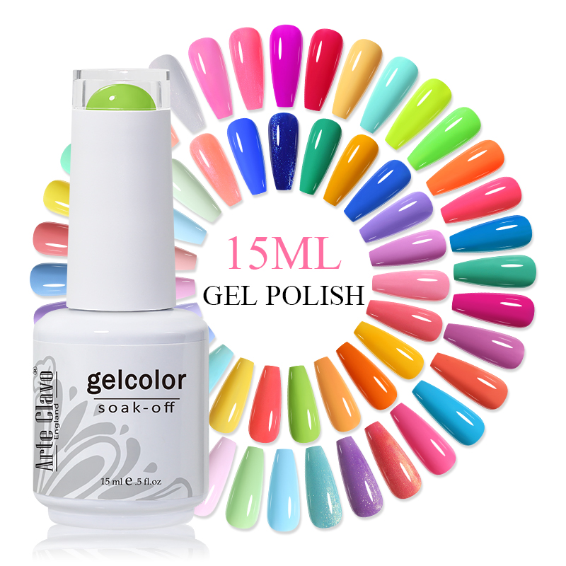 Arte Clavo 15ml Cores Unha Gel Polonês Primavera Verão Rosa Semi Permanente Soak Off UV LED Gel Nail Art DIY Design Vernizes