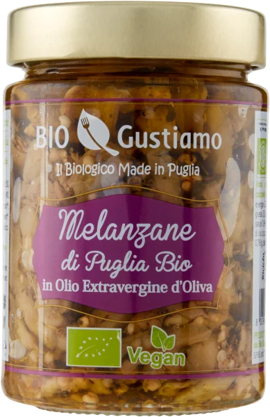 Aubergine in Olivenöl ein Filetti extra vergine d'oliva 280g - Bio Gustiamo
