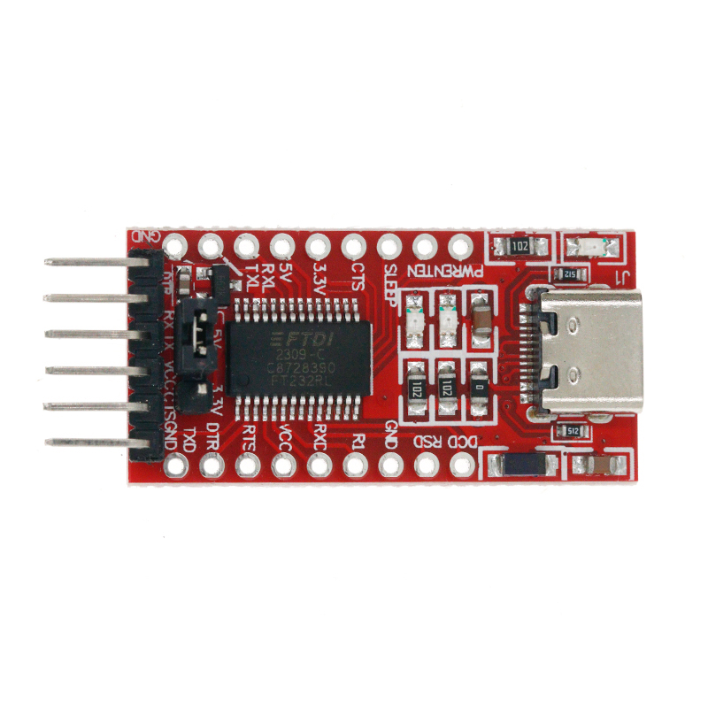 FT232RL Модуль адаптера последовательного преобразователя FTDI Type-C в TTL 3,3 В 5,5 В FT232R Breakout Плата адаптера Mini USB в TTL для Arduino