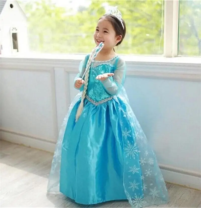 Meisjes Sneeuwkoningin Elsa Kinderkostuums voor Meisje 2025, Carnaval Party Prom Gown Robe-Spelen Kinderkleding Frozen Prinsessenjurk