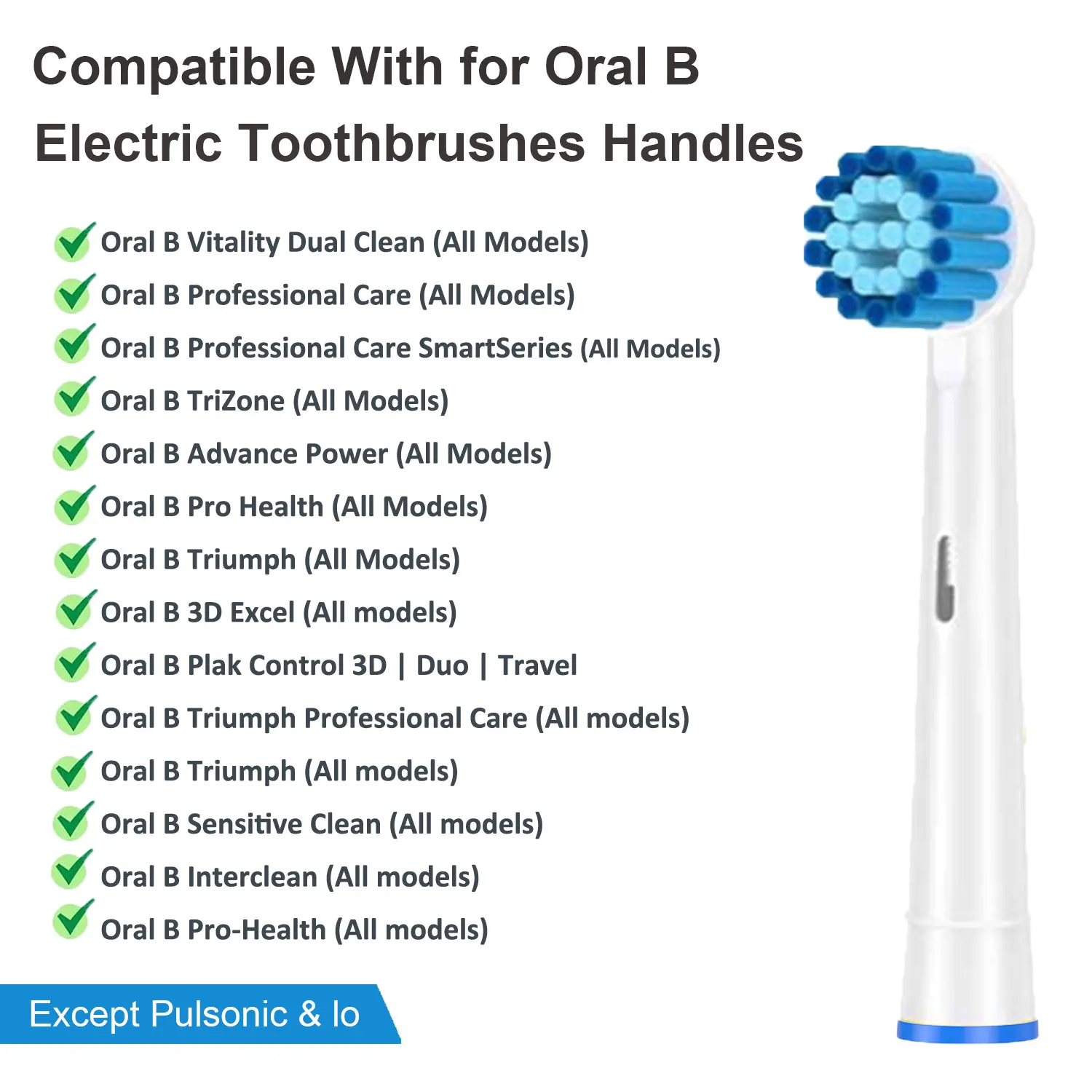 4/8/16 Pack Sensitive Gum Care Replacement Brush Heads Compatible with Oral b Braun Electric Toothbrush,White