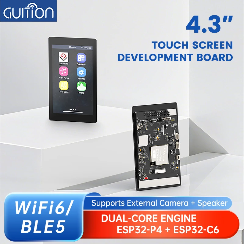 La placa de desarrollo de pantalla capacitiva IPS de 4,3 pulgadas (480*800) admite programación táctil ESP32-P4/ESP32-C6