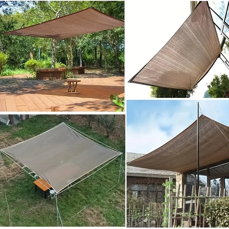 Durevole baldacchino di protezione UV marrone - Rete parasole per esterni - Dimensioni multiple disponibili per viaggi, picnic e piscine