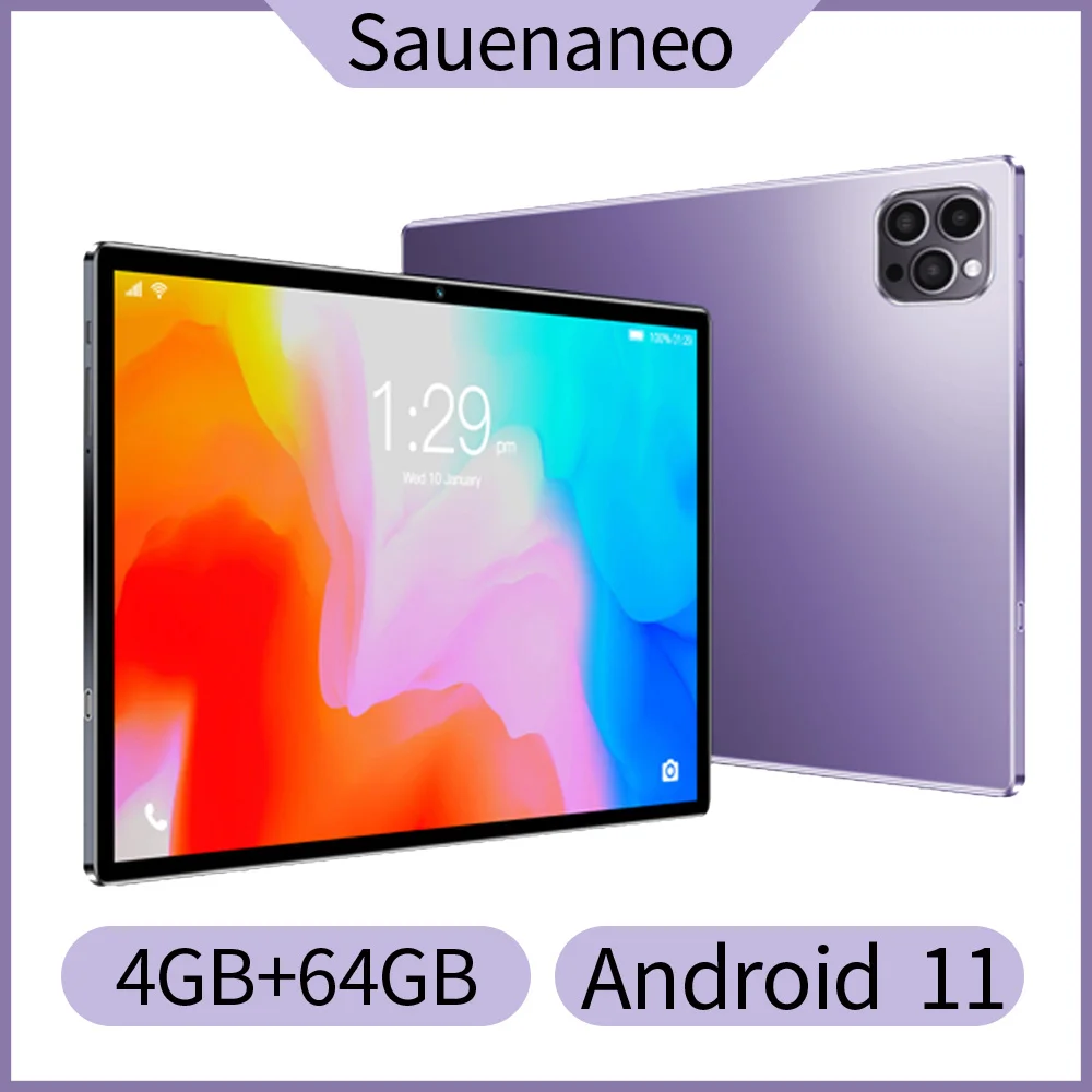 2024 mais vendido tablet de 10.1 polegadas com 4gb ram 64gb rom, sistema android 11 tablet leitor de músicas versão global tablet 5000 mah