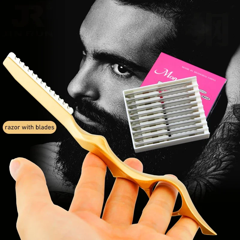 Haars chneide messer dünner dünner Rasiermesser 10 Klingen Shavel Straight Salon Friseur Rasiermesser Stick Haars ch neider Rotary Barber Kit