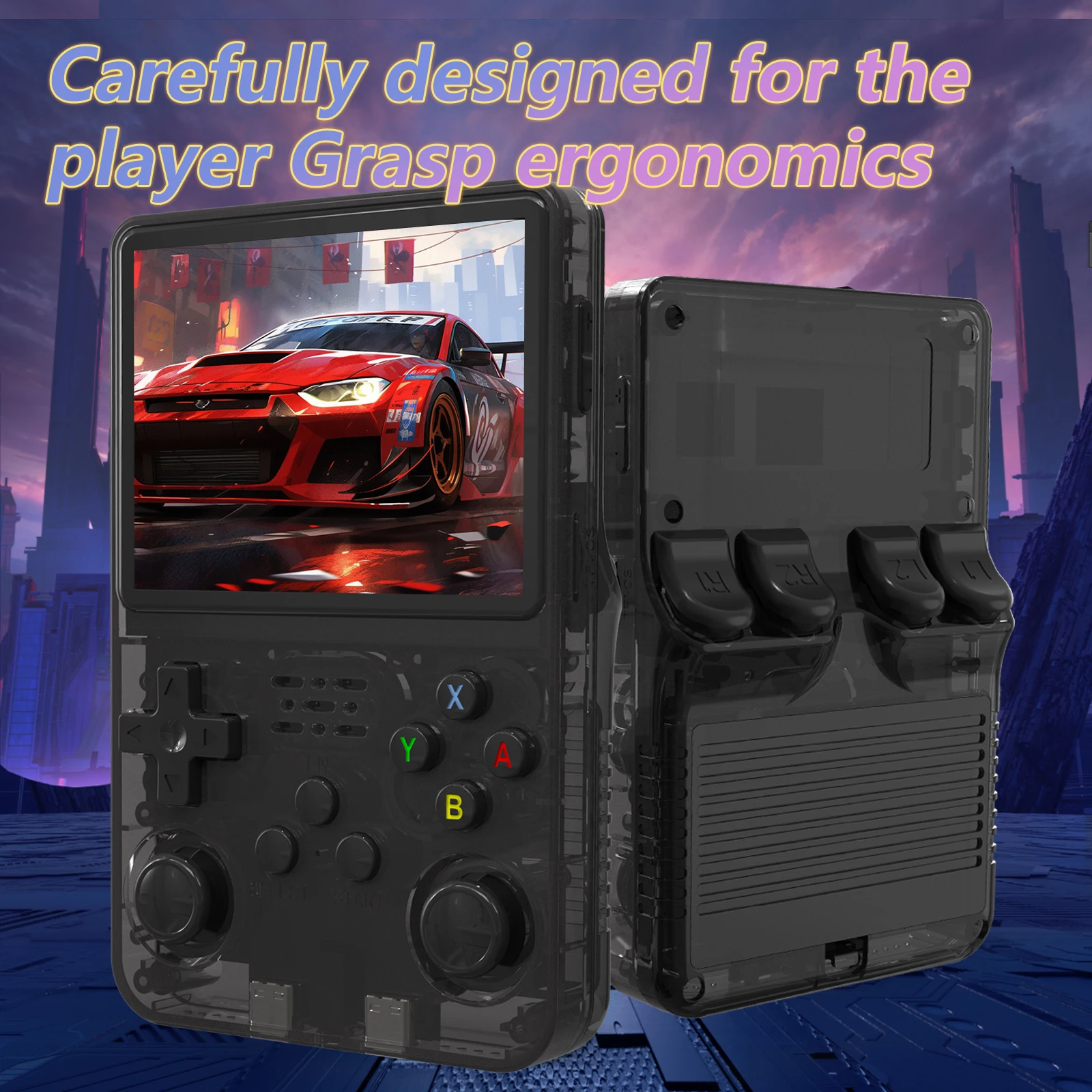 R36S Portable Handheld Game Console 3.5 Inch IPS Screen 640x480 Resolution 64GB Built-in Memory Classic Games Preloaded