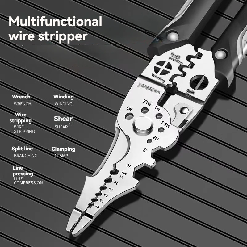Alicates de electricista multifuncionales para dividir y pelar cables especializados para electricistas