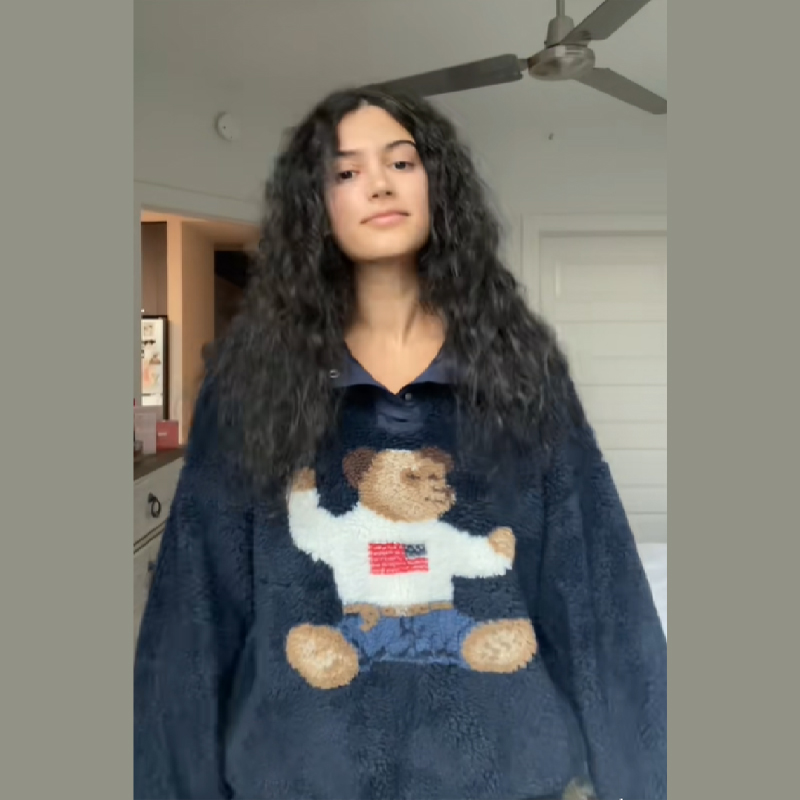 Herbst Winter Weiche Cartoon Bär Lamm Jacke Für Frauen Stehen Neck Langarm Lose Mantel 2025, Neue Dame Warme Dicke Outwears