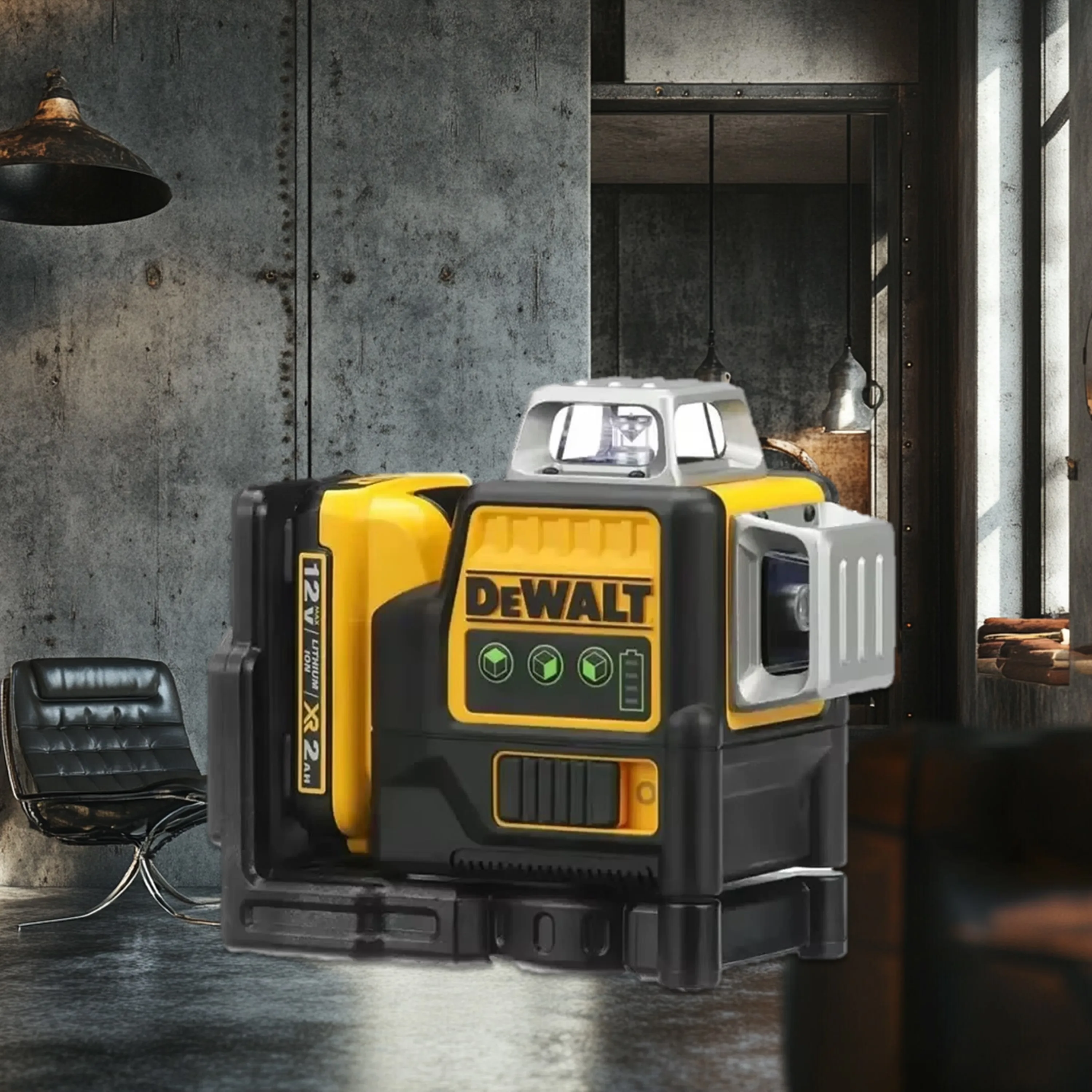 Dewalt Laser Level DW089LG Samopoziomujący 12 Linii 3 x 360 Stopni Zielona Wiązka Laserowa 12V MAX Akumulator Li-lon Lasery