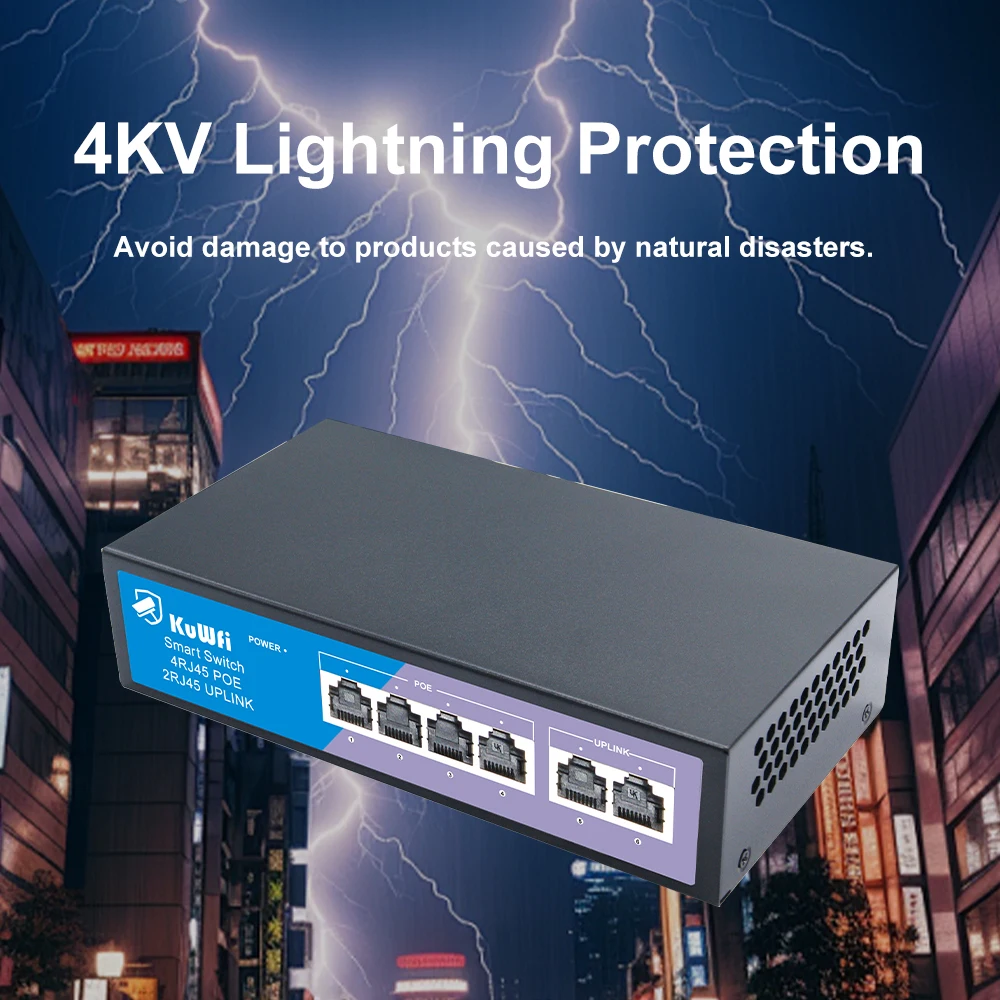 4/8Port POE Ethernet Switch 100Mbps 48V POE Netzwerk Switch mit schnellem RJ45 Uplink Port Unterstützung CCTV IP Kamera Wireless AP Router