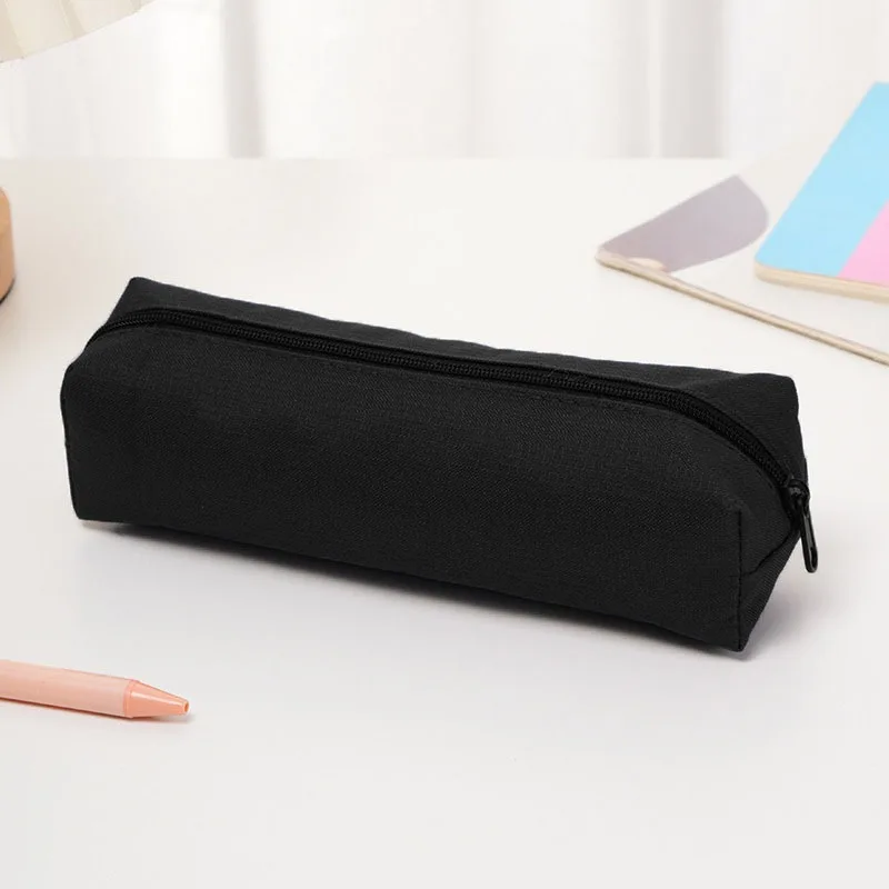 1pc piccolo colore solido semplice astuccio con cerniera mini borse per penne cancelleria per fornitori di ufficio scolastico