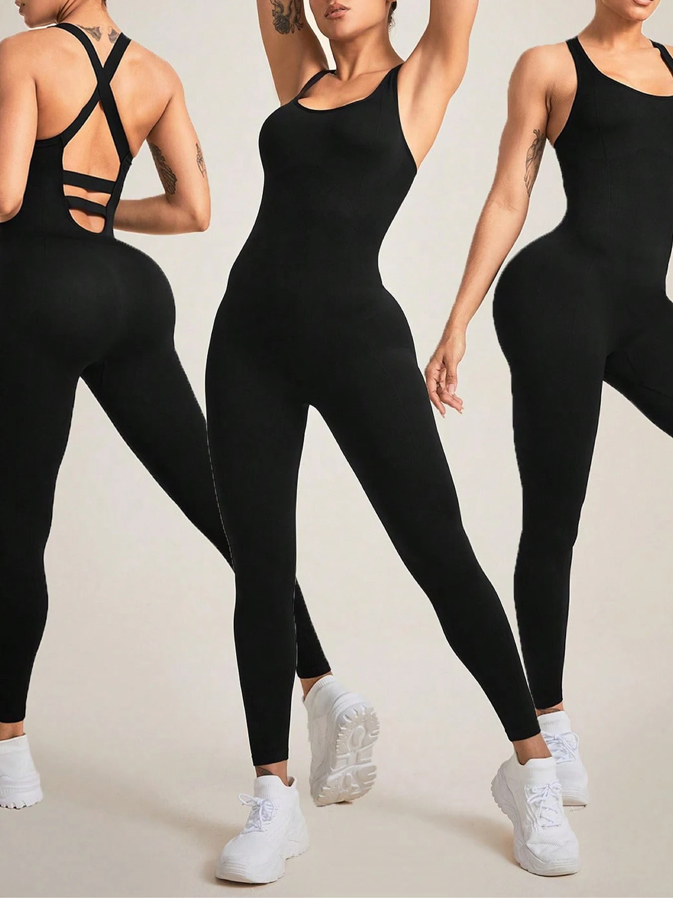 Jumpsuits für Damen, nahtloser einteiliger Yoga-Workout-Strampler