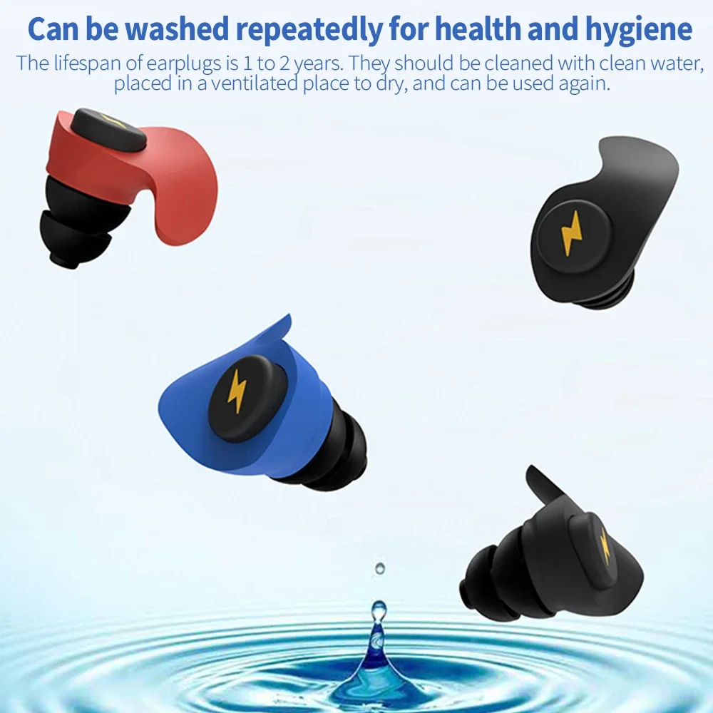 Clearance_6Pcs Three Layer Anti Noise Silicone Earplugs Anti-Noise Ear Plugs For Sleeping Soft Comfort Sleeping Ear Protector_Co