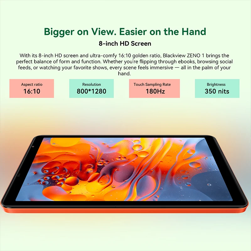 Новый планшет Blackview ZENO 1, 8-дюймовый дисплей, 4G LTE, Android 15 Widevine L1, восьмиядерный процессор, 64 ГБ, 256 ГБ, 6000 мАч, Doke AI, планшетный ПК небольшого размера