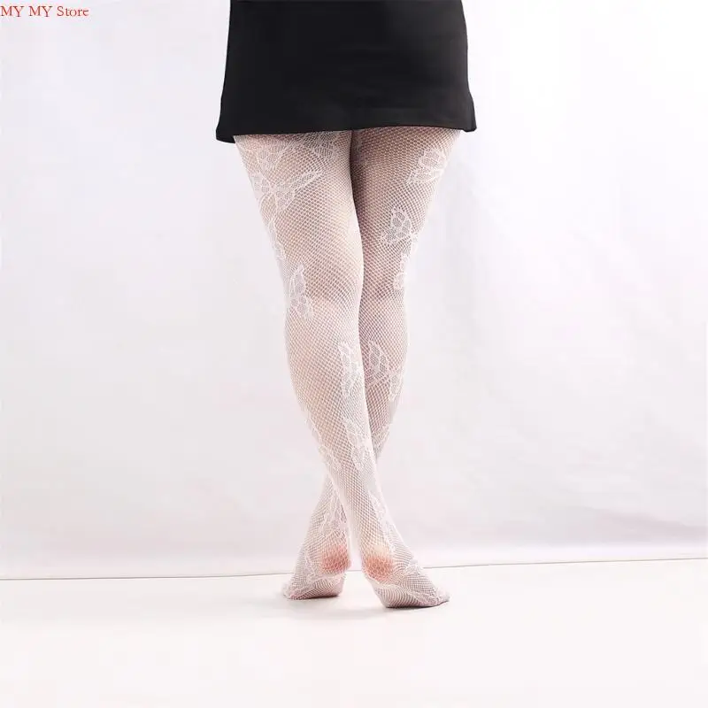 N1He musim panas tipis stoking bermotif tipis untuk wanita renda pantyhose