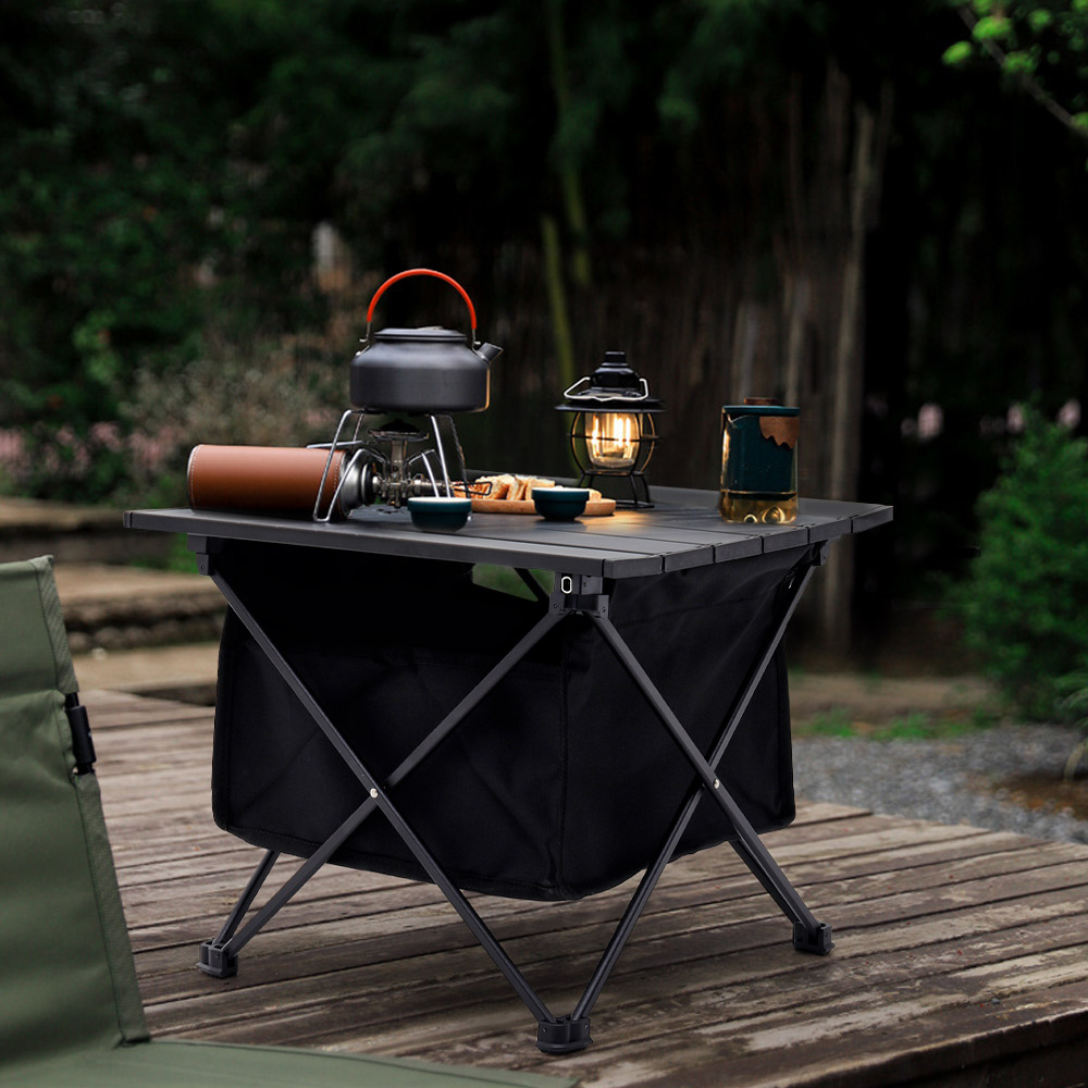 【Breeins】Portable Camping Folding Egg Roll Table with Storage Bag Outdoor Picnic Barbecue Stall Table