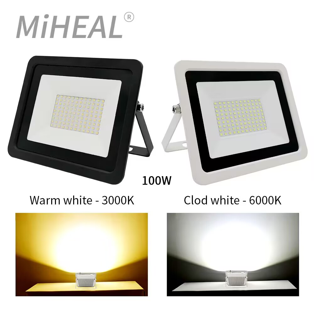 Đèn Pha LED 10W 20W 30W 50W 100W Siêu Sáng Chống Nước 220V Chống Nước IP68 Tường Ngoài Trời vườn Đèn Phản Quang Foco Đèn