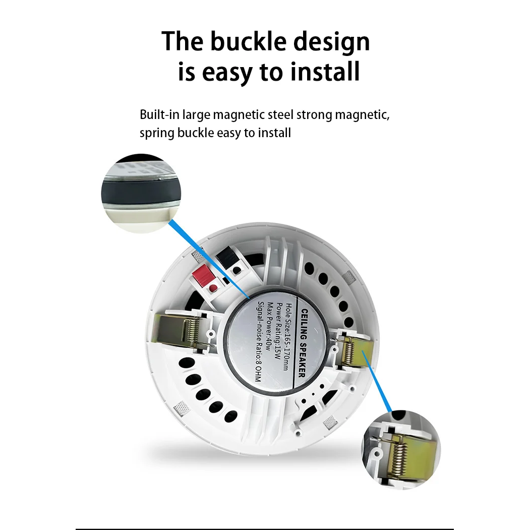 6Inch 15W Vochtbestendige Plafondluidspreker Gebouwd In Digitale Klasse D Versterker Bluetooth-Compatibele Actieve Luidspreker Voor Audio Binnenshuis