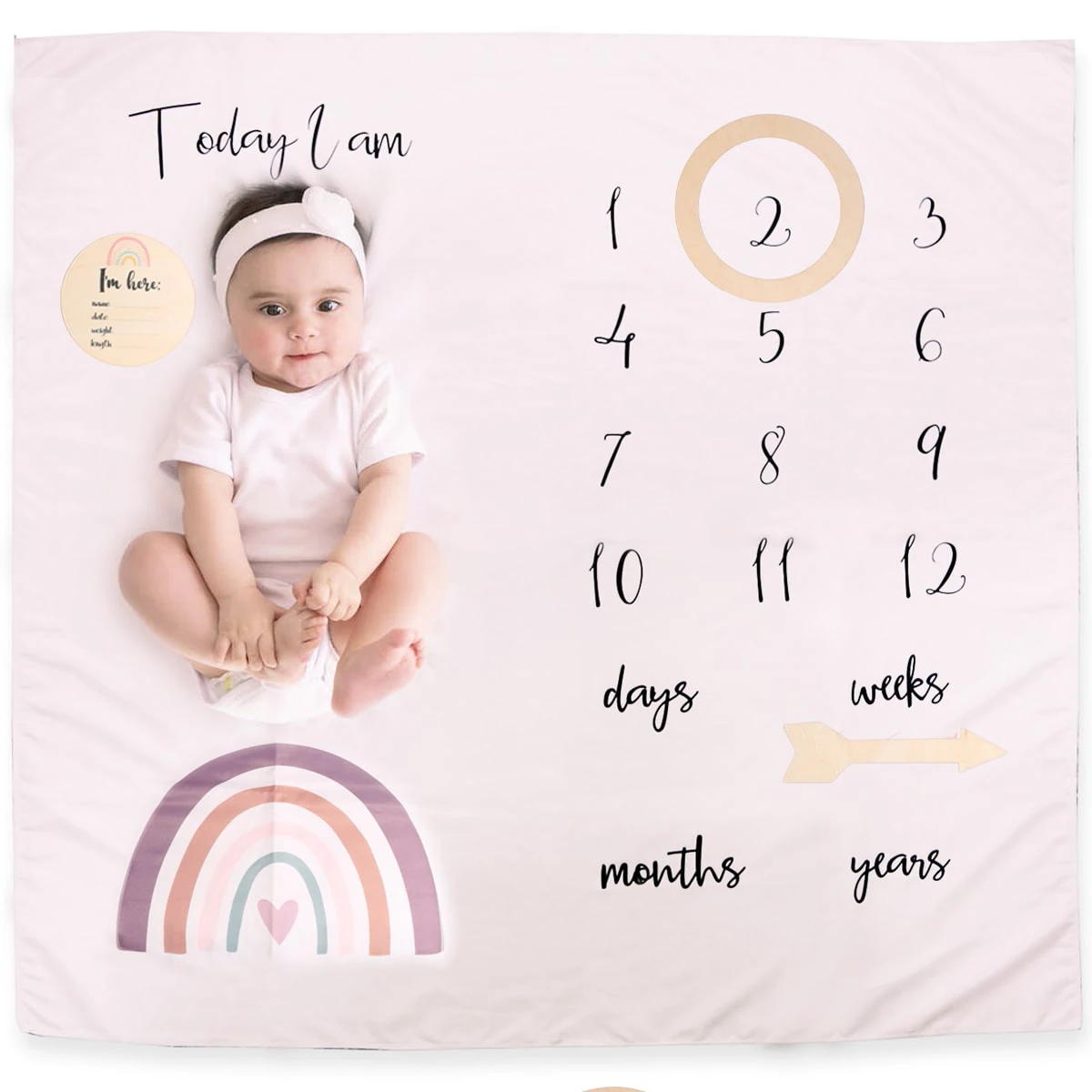 Ylsteed cobertores de marco para recém-nascidos, lembranças de crescimento mensal para bebês, sessão de fotos infantil, cobertor de fundo, cartão de dados de madeira