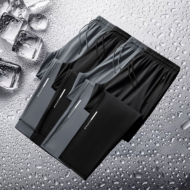 Heren lente en zomer ijszijde lange broek slim fit nieuwe losse hoge elasticiteit sneldrogende outdoor hardloopcasual broek