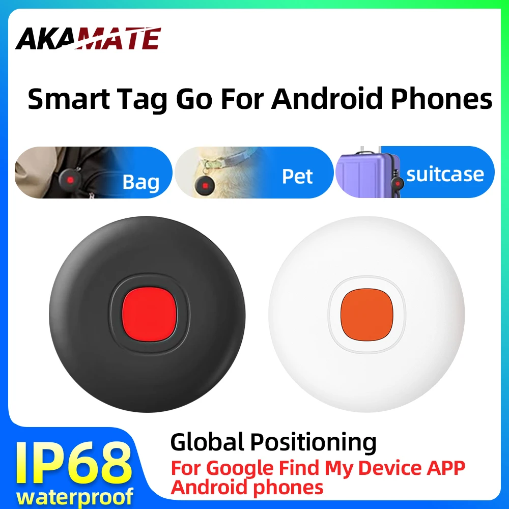 Mini etiqueta gps bluetooth inteligente para telefones android, suporte google encontrar meu dispositivo, rastreador anti-roubo para bicicleta/animal de estimação/bagagem portátil