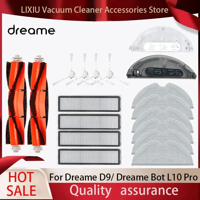 Для Dreame D9/D9 Max/Trouver LDS Finder робот-пылесос, роликовая боковая щетка, швабра, фильтр, резервуар для воды, запасные части, аксессуары
