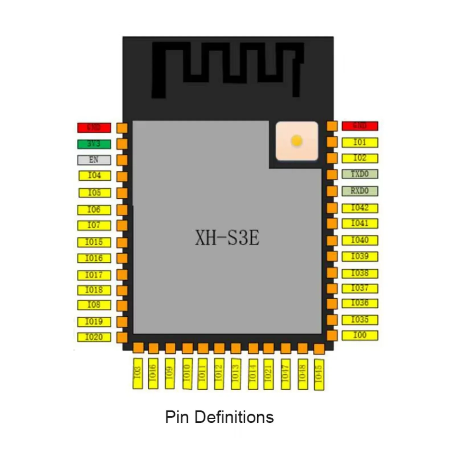 Módulo de ESP32-S3-WROOM-1 XH-S3E N16R8 Wifi incorporado + Bluetooth 5,0 MCU de doble núcleo + placa de desarrollo del sistema de accesorios de grabación