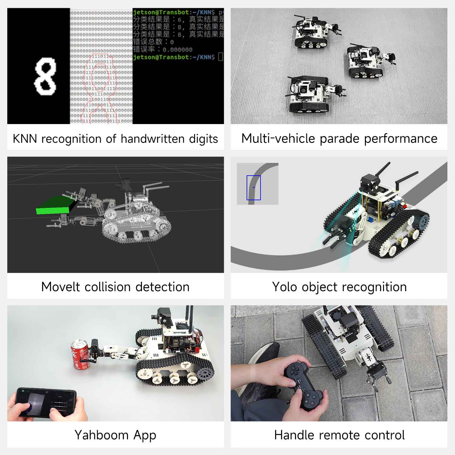 Yahboom-トランスボットSEロボット、AIビジョンタンク車、2台のカメラ、ptzはJetson nano B01およびraspberrypi5のシミュレーションを可能にします
