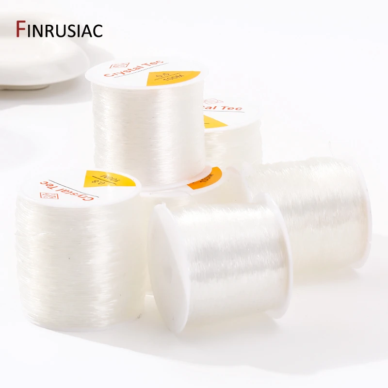0.4-1.0mm cabo elástico corda de cristal transparente linha elástica para fazer jóias, diy pulseira colar frisado acessórios