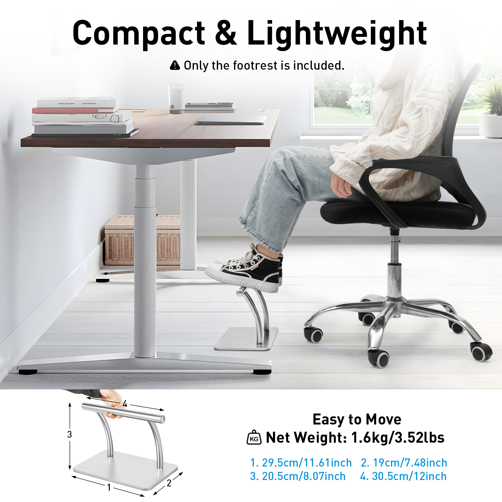 Reposapiés de salón profesional, taburete de pie ergonómico resistente de acero inoxidable para silla de peluquero, Base antideslizante para oficina debajo del escritorio