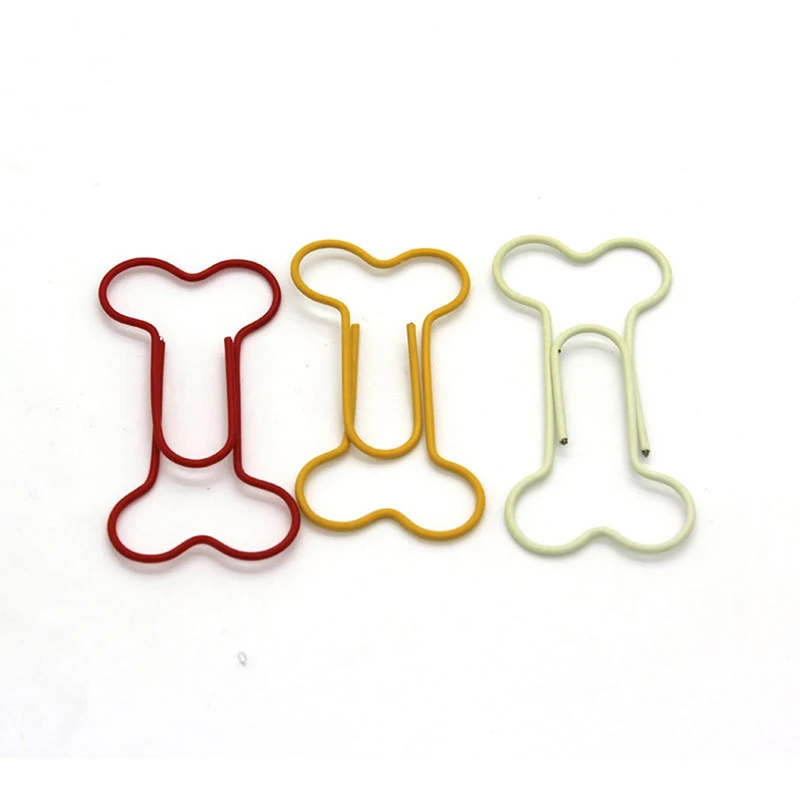 24 teile/los Nette Lustige Hund Knochen Geformt Büroklammern Aushöhlen Metall Binder Clips Notizen Schellen Lesezeichen Kawaii Schreibwaren