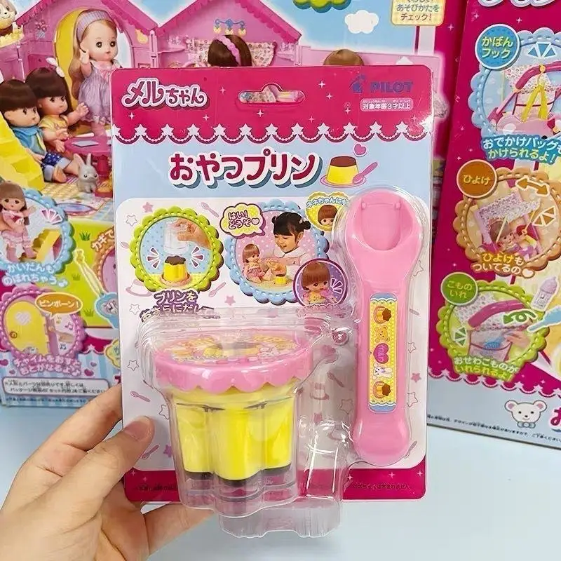 Juguetes japoneses para casitas de juegos de educación temprana, 1 Juego de juguetes para pudín de fresa, accesorio de alimentación de alimentos