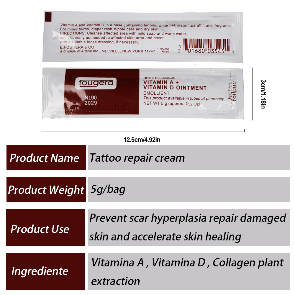 1/10/20/30/40/50/100 pçs creme de cuidados posteriores de tatuagem a & d fougera vitamina pomada anti cicatriz maquiagem permanente reparação gel tatuagem supplie
