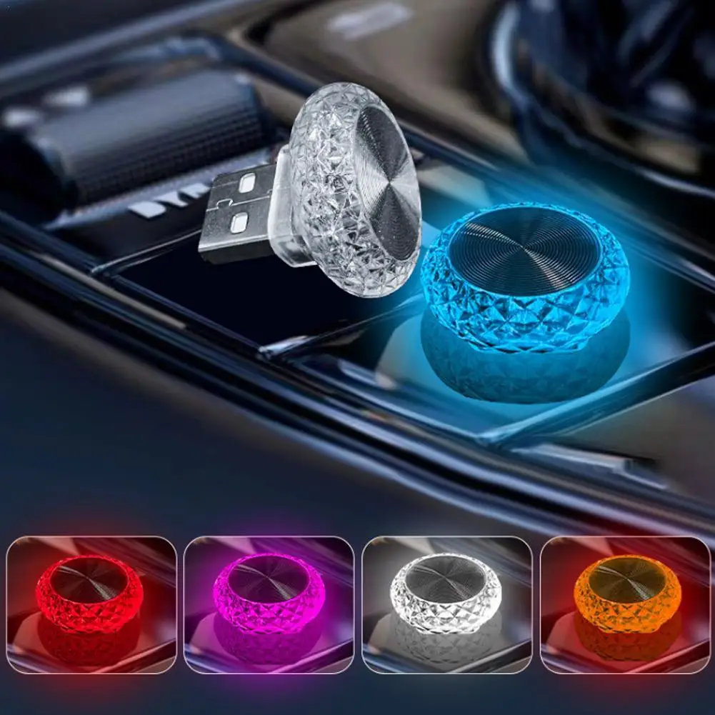 Luz ambiental USB portátil para coche, Mini lámparas LED decorativas de ambiente para Interior de coche, luz ambiental, luz de ordenador, Plug & Play