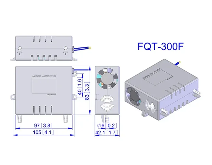 New Original Ozone Generator for FQT-300F tubular built-in fan strong heat dissipation ozone module replacement Fast delivery