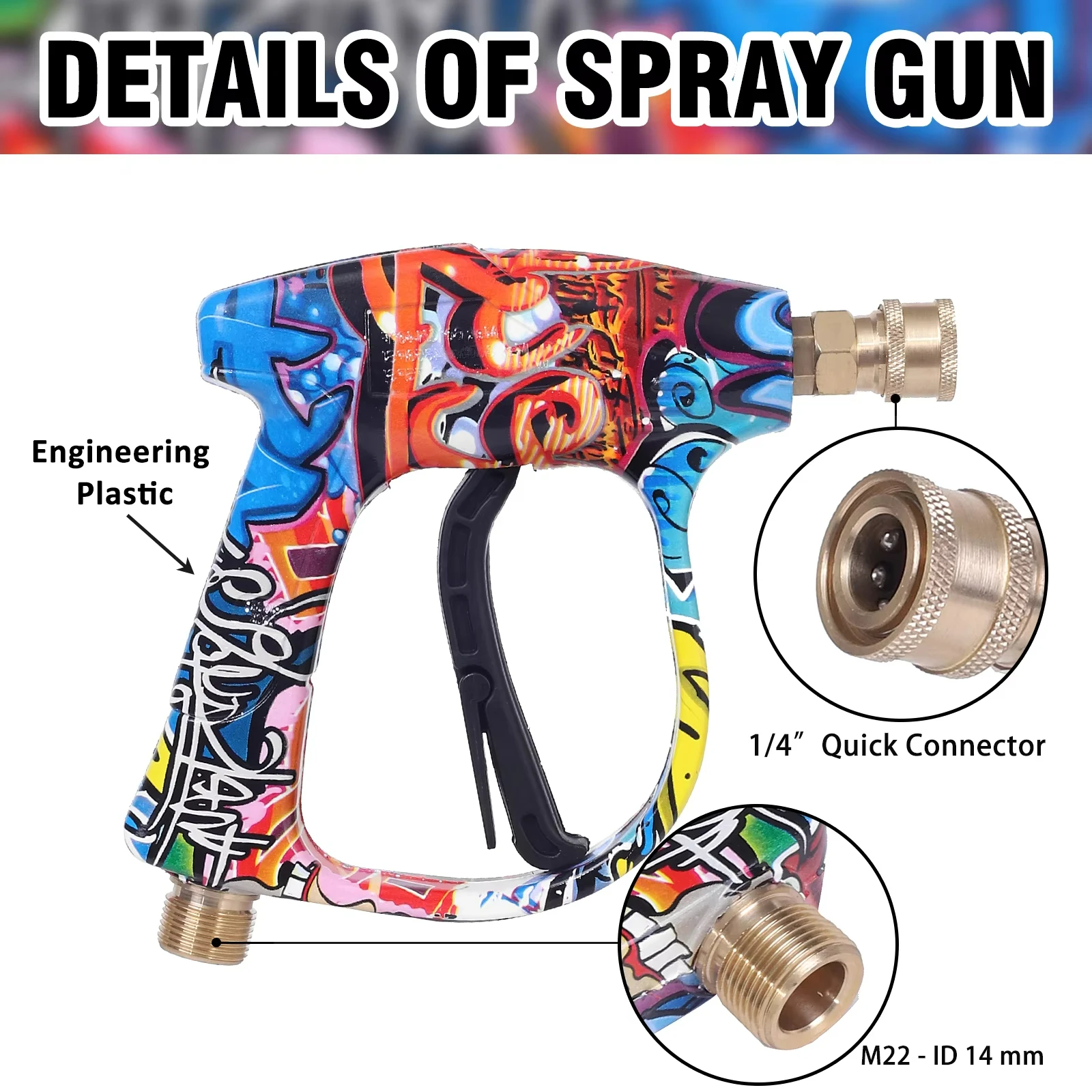 ROUE 1/4 Quick Connection Snowflake Foam Cannon Water Gun For Parkside Karcher Nilfisk Bosch Lavor Elitech Car Cleaning Machine