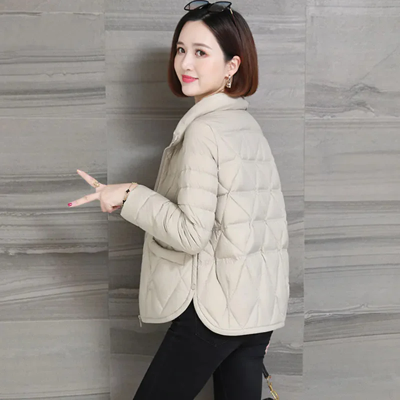 Chaqueta de plumón y algodón para mujer, abrigo ligero, informal, a la moda, holgado, grueso, coreano, novedad de 2024