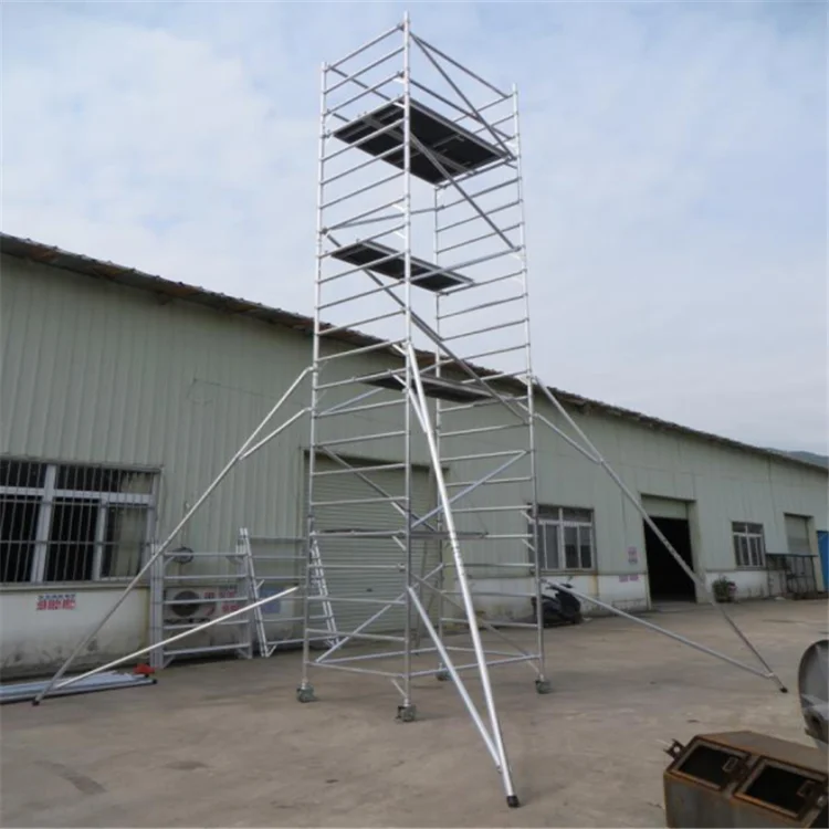 Top Rated Certification Double Width Aluminum Tower Portable Work Platform Scaffolding Platform