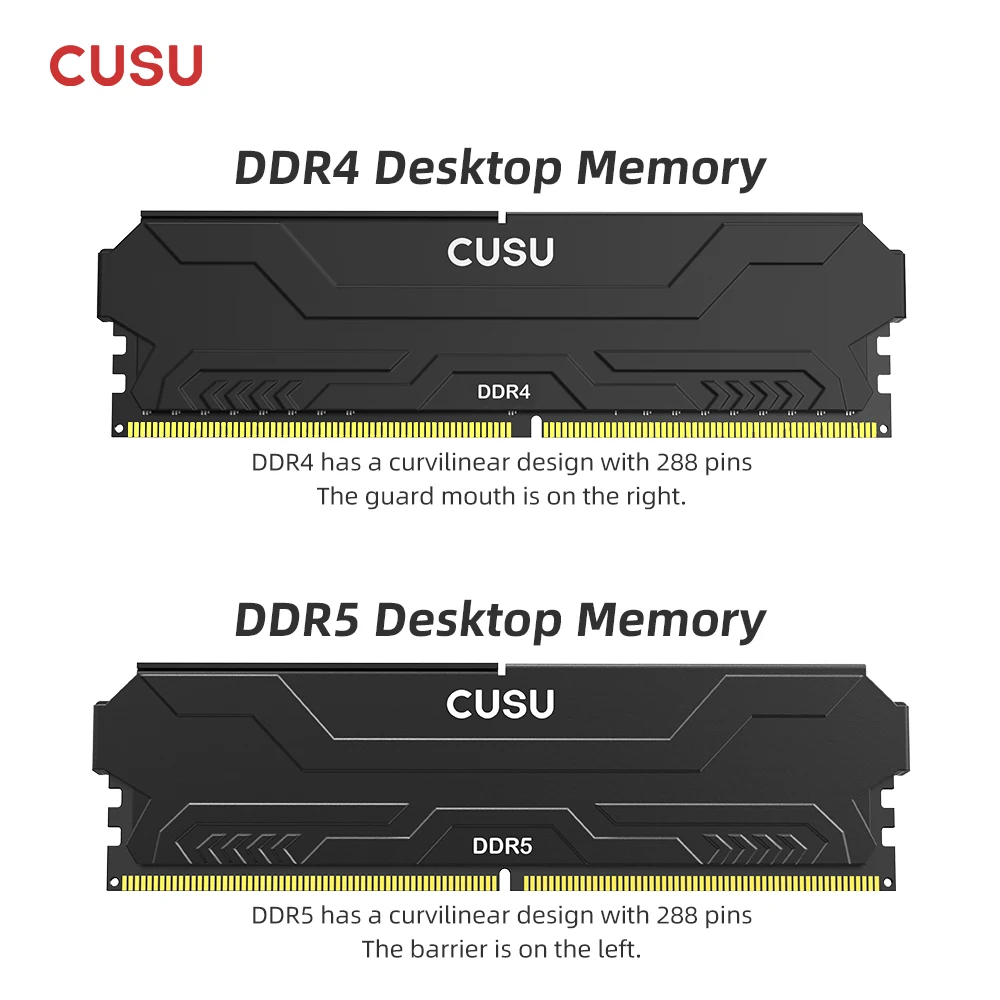 CUSU DDR4 8GB 16GB 3200MHz 3600MHz DDR4 Memoria Ram DDR5 4800MHz 5600MHz 6400MHz 32GB UDIMM 288pin Memoria de escritorio