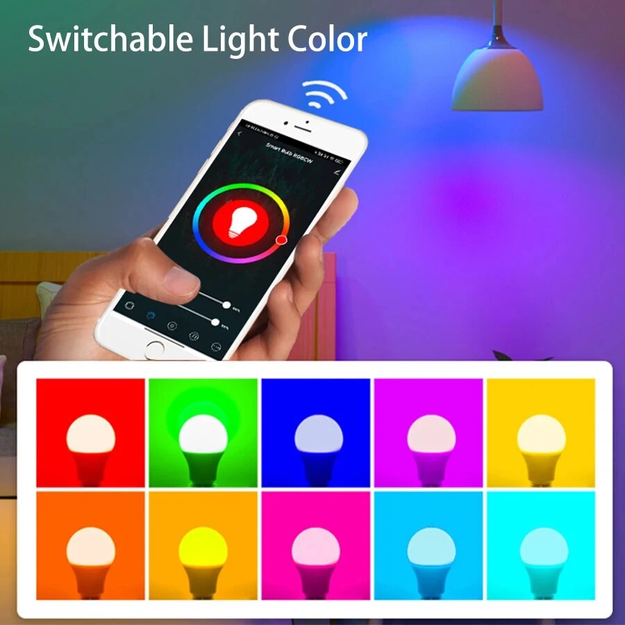 Tuya Bluetooth WiFi スマート電球 E27 LED ランプ RGB スマート電球 15 ワットスマートライフアプリ音声制御 Alexa アリス Google ホーム