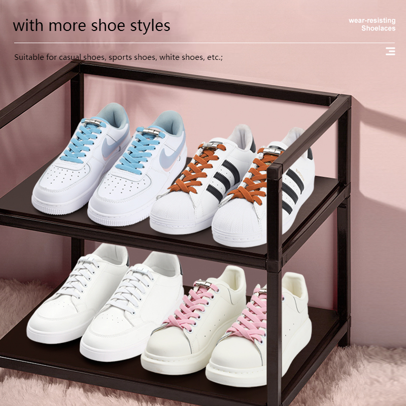 Sznurowadła bez wiązania Sznurowadła bez wiązania Elastyczne sznurowadła Sneaker Kids Adult 8MM Poszerzone płaskie sznurowadła do butów