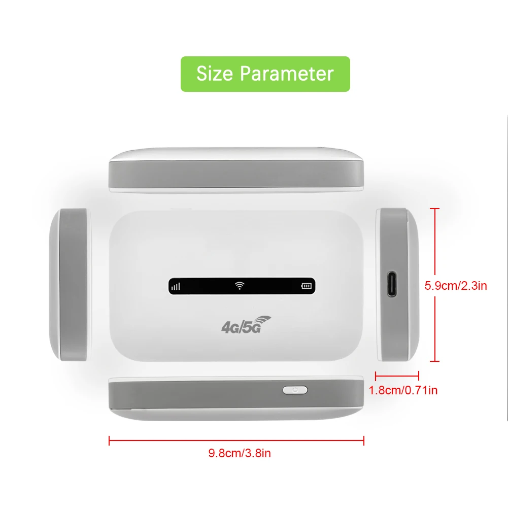 4G LTE Mobile WiFi Router 150Mbps Portable WiFi Hotspot with SIM Card Slot Wireless Internet Router for Home Office Car Travel