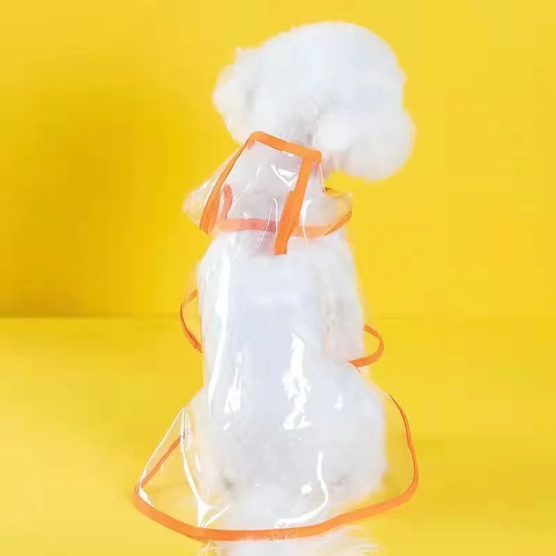 애완 동물 강아지 강아지 투명한 비옷 비옷 애완 동물 후드 방수 자켓 옷 부드러운 PVC 작은 개 비옷 강아지 비 판초