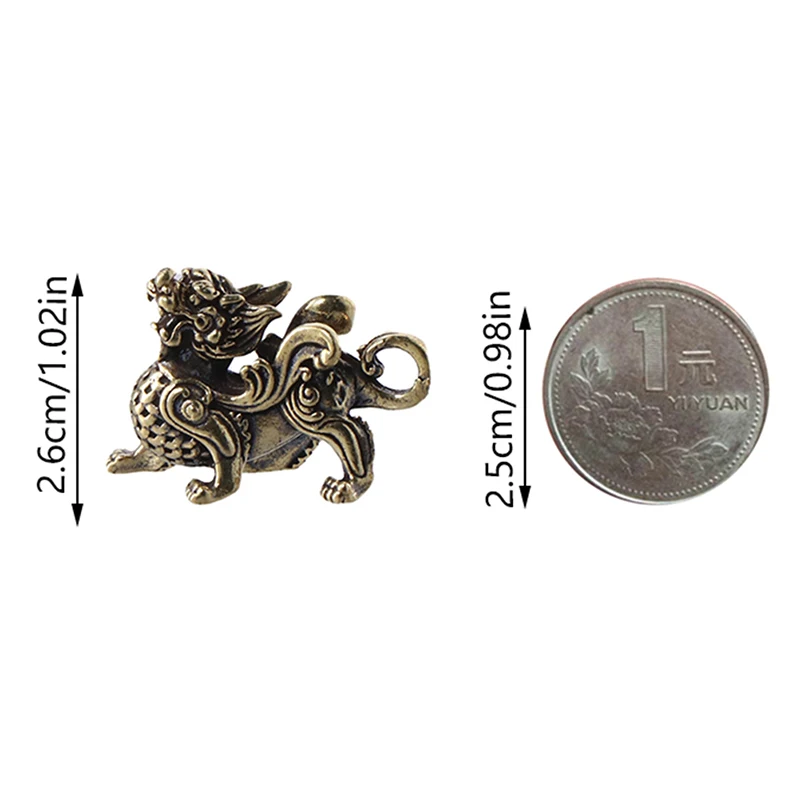 Cinese Fengshui Statua In Ottone Figurine Kylinsculpture Ricchezza Decor Prosperità Buon Yao Pi Ornamento Qilin Drago Fortuna Animale