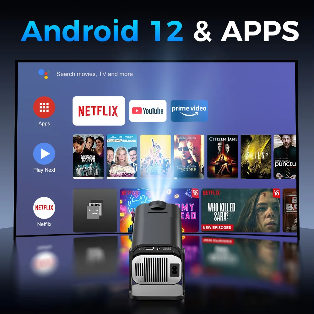 HY320 Mini 4K proiettore portatile Android11 WIFI6 BT5.0 720P supporto nativo 1080P videoproiettore Home Cinema proiettore a fascio HDMI