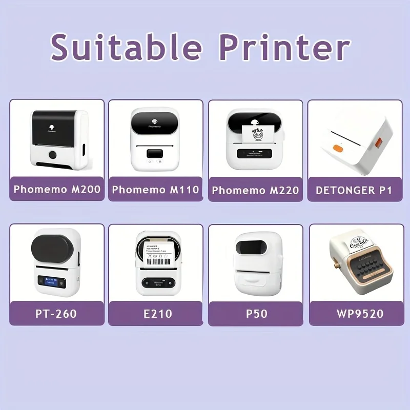 1 Roll of Holographic Label Paper Compatible with Phomemo M110, M220, M200 Printer, Self-Adhesive Round/Square Thermal Paper